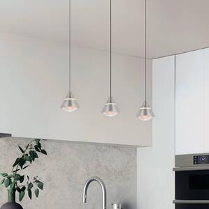 LED závesné svietidlo Romeo dĺžka 55 cm niklová farba kov 3-pl., Hliník / sivá / zinok, Obývacia izba / jedáleň, kov, Moderný, Závesné svietidlo
