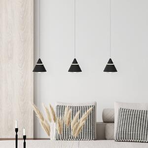 LED závesné svietidlo Romeo, dĺžka 55 cm, čierna, kov, 3-pl., Čierna, Obývacia izba / jedáleň, kov, Moderný, Závesné svietidlo