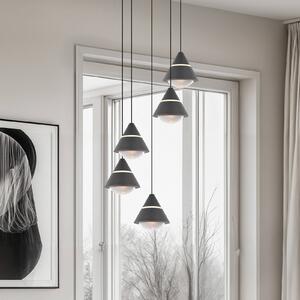 LED závesné svietidlo Romeo, Ø 28 cm, čierna, kov, 5-pl., Čierna, Obývacia izba / jedáleň, kov, Moderný, Závesné svietidlo