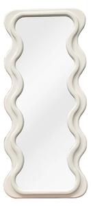Estila Dizajnové art deco nástenné obdĺžnikové zrkadlo Swan s rámom v bielej farbe so zvlnenými bočnými stranami 160 cm