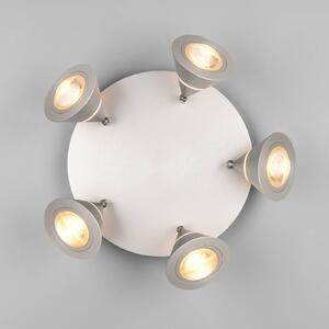 LED stropné bodové svetlá Romeo, Ø 30 cm, niklová farba, 5-pl., Hliník / sivá / zinok, Obývacia izba / jedáleň, kov, Moderný, Stropné svetlo
