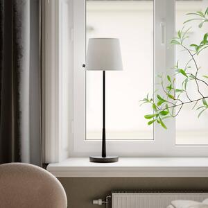 Stolová lampa By Rydens Lumi, 69 cm, čierna/biela, textil, Čierna, Obývacia izba / jedáleň, kov, Stojacie svietidlo