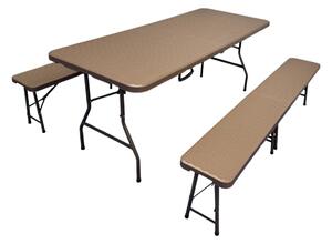 TENTino Plastový pivný set skladací RATTAN - 180 cm