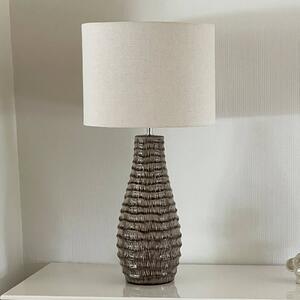 Stolová lampa Bartha od Rydens, hnedá/béžová, výška 74 cm, Hnedá / hrdzavá, Obývacia izba / jedáleň, Keramický, Stojacie svietidlo