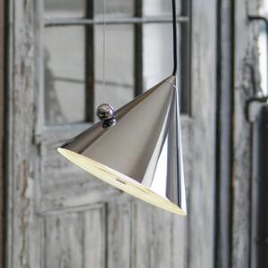 Tom Dixon LED závesné svietidlo Pose, strieborná, Ø 25 cm, oceľ, stmievateľné, Chrómová / strieborná, Obývacia izba / jedáleň, kov, Dizajn, Závesné svietidlo