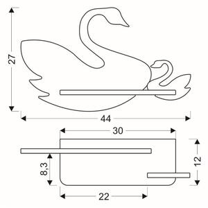 LED Detské nástenné svietidlo s poličkou SWAN LED/5W/230V