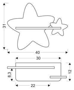 LED Detské nástenné svietidlo s poličkou STAR LED/5W/230V