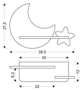 LED Detské nástenné svietidlo s poličkou MOON LED/5W/230V