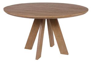Estila Masívny okrúhly jedálenský stôl Arlo z mangového dreva v hnedej farbe s plochými vyosenými nožičkami 120 cm
