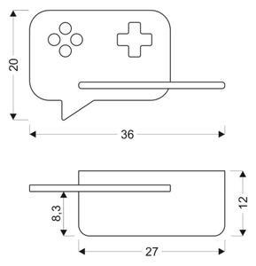 LED Detské nástenné svietidlo s poličkou CONSOLE LED/5W/230V zelená