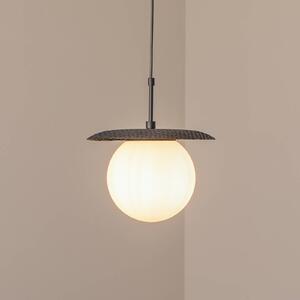 Závesné svietidlo Anemon, čierne, sklo, Ø 30 cm, E27, Čierna, Obývacia izba / jedáleň, Sklo, Moderný, Závesné svietidlo
