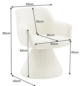 Estila Dizajnová art deco sivá jedálenská stolička Sonu s celoplošným ženilkovým poťahom a otočnou nohou v tvare kužeľa 80 cm