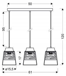 Luster na lanku FRESNO 3xE27/60W/230V