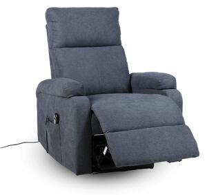 TV kreslo ALVI s elektrickým polohovaním — látka, sivá, nosnosť 130 kg