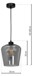 Luster na lanku SANTIAGO 1xE27/60W/230V čierna