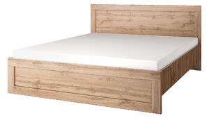 Manželská posteľ, 160x200, dub wotan, MORATIZ