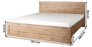 KONDELA Manželská posteľ, 180x200, dub wotan, MORATIZ