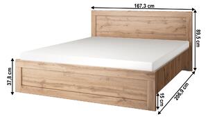 KONDELA Manželská posteľ, 160x200, dub wotan, MORATIZ