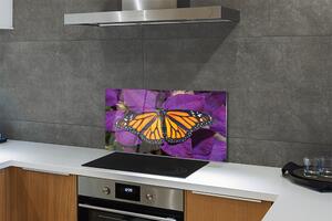 Nástenný panel  Farebný motýľ kvety 100x50 cm