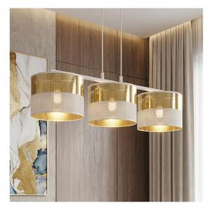Luster na lanku LUX 3xE27/15W/230V biela/zlatá