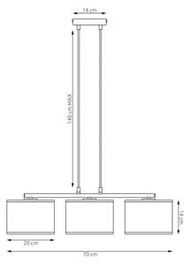Závesný luster ECO na lanku 3xE27/15W/230V béžový/ratan
