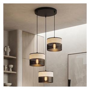 Závesný luster KARBON na lane 3xE27/15W/230V čierna/šedá