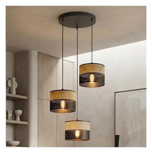 Luster na lanku KARBON 3xE27/15W/230V čierna/hnedá