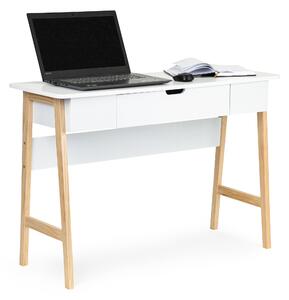 ModernHome Drevený písací stôl - biely