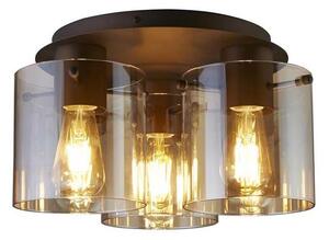 Searchlight 88911-3MO - Stropné svietidlo SWEDEN 3xE27/60W/230V priemer 39 cm hnedá/dymová
