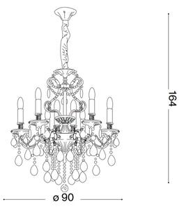 Ideal Lux-Krištáľový luster na reťazi GIOCONDA 12xE14/40W/230V pr. 90 cm strieborná