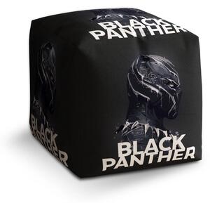 Sablio Taburet Cube BLACK PANTHER z profilu Čierny - 40x40x40 cm