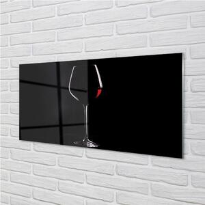 Sklenený obklad do kuchyne Čierne pozadie s pohárom vína 100x50 cm