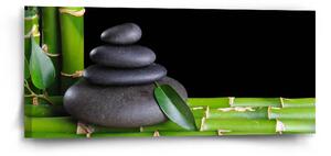 Sablio Obraz Bambus a kamene - 110x50 cm