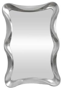 Estila Štýlové glamour strieborné nástenné zrkadlo Yraj so zvlneným rámom 120 cm