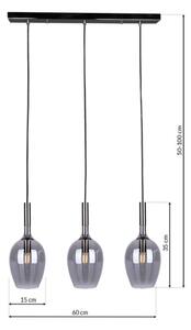 Luster na lanku TANGO 3xE14/40W/230V čierna