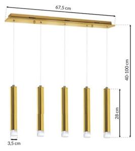 LED Luster na lanku GOLDIE 5xLED/25W/230V zlatá