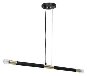 Luster na lanku BASTONE 2xE14/40W/230V čierna/zlatá