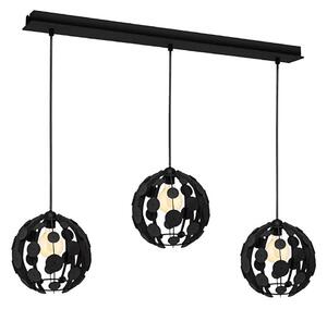 Luster na lanku GAIA 3xE27/60W/230V čierna/hnedá