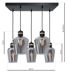 Luster na lanku RICHMOND 5xE27/60W/230V