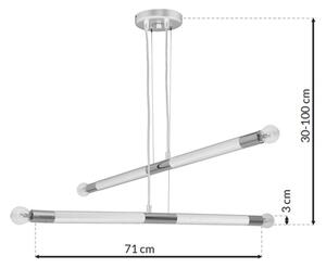 Luster na lanku BASTONE WHITE 4xE14/40W/230V