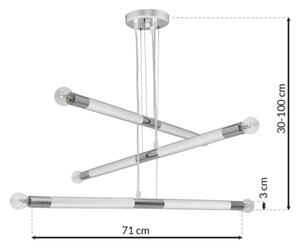 Luster na lanku BASTONE WHITE 6xE14/40W/230V