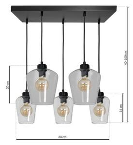 Luster na lanku SANTIAGO 5xE27/60W/230V číra