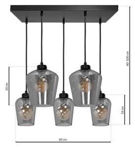 Luster na lanku SANTIAGO 5xE27/60W/230V čierna