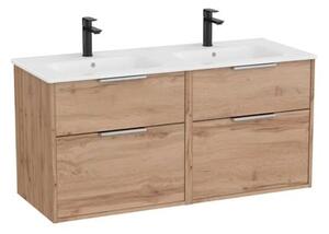 Kúpeľňová skrinka s dvojumývadlom Roca Optica 120x58x45,5 cm dub OPT1202ZO