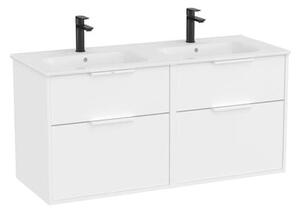 Kúpeľňová skrinka s dvojumývadlom Roca Optica 120x58x45,5 cm biela matná mat OPT1202ZBM
