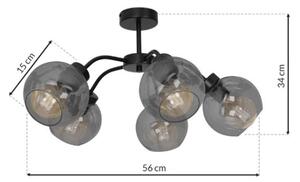 Prisadený luster SOFIA 5xE27/60W/230V čierna