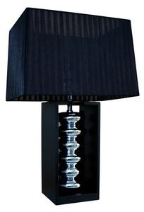Estila Dizajnová glamour čierna stolná lampa Galla s organzovým polohovateľným tienidlom a nohou s lesklým strieborným akcentom 55 cm