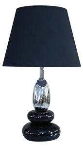 Estila Art deco moderná stolná lampa Caillou s podstavou s dizajnom okruhliakov v čiernej farbe so strieborným detailom 45 cm