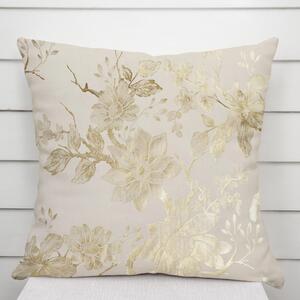 Biante Zamatová obliečka na vankúš Isabela Flower IBL-023 Zlaté kvety na krémovom 30 x 50 cm