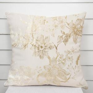 Biante Zamatová obliečka na vankúš Isabela Flower IBL-022 Zlaté kvety na smotanovom 30 x 50 cm